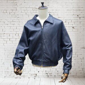 Jacobson's Black Leather Bombe Jacket Men's 44